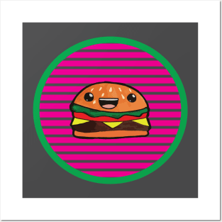 Cartoon Burger Summer Fun Posters and Art